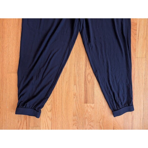 Eileen Fisher Navy Blue Fine Jersey Slouchy Pants Joggers Large Viscose Stretch - Picture 2 of 11